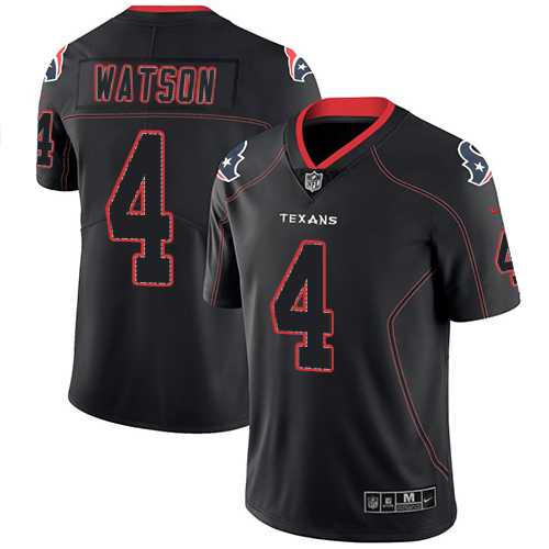 Men%27s Texans #4 Deshaun Watson NFL 2018 Lights Out Black Color Rush Limited Jersey Dzhi->washington commanders->NFL Jersey